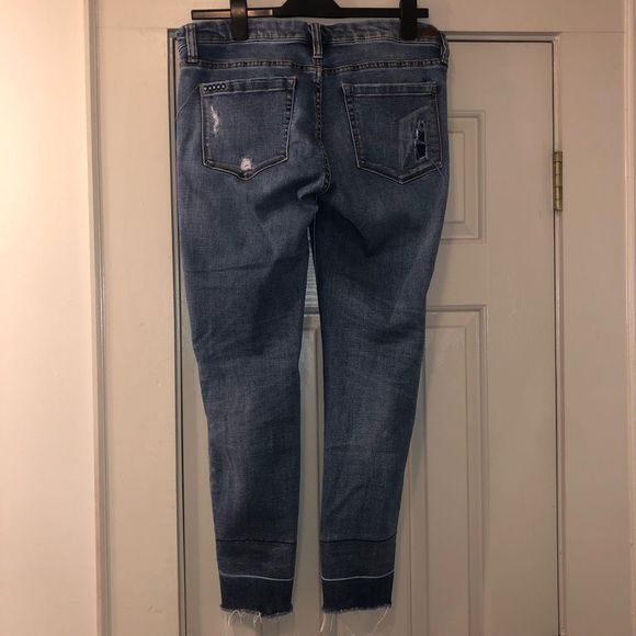 Anthropologie BLANK NYC NITRO Blue Worn Skinny Jeans Size 29 - Picture 2 of 8